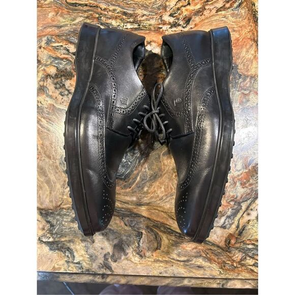 Tod’s Men’s lace up Brogues Derby shoes black size 9 Italian leather EUC sold ou - Picture 6 of 16